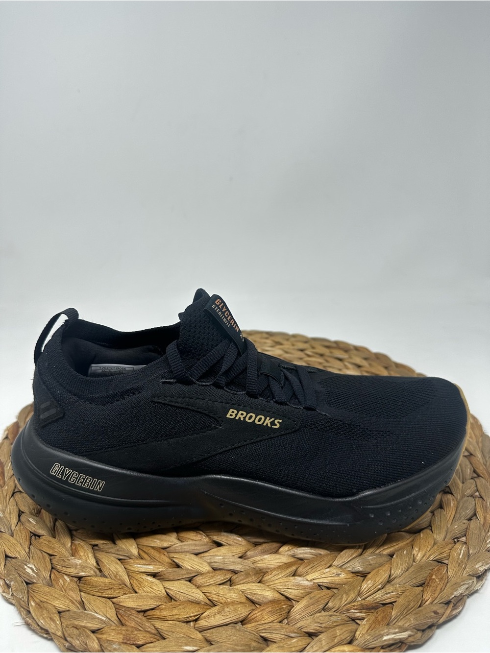 BROOKS Glycerin Stealthfit 21 Running Shoes Black Gum Biscuit Size 8.5 Women's